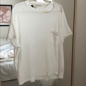 White distressed Free People Tee